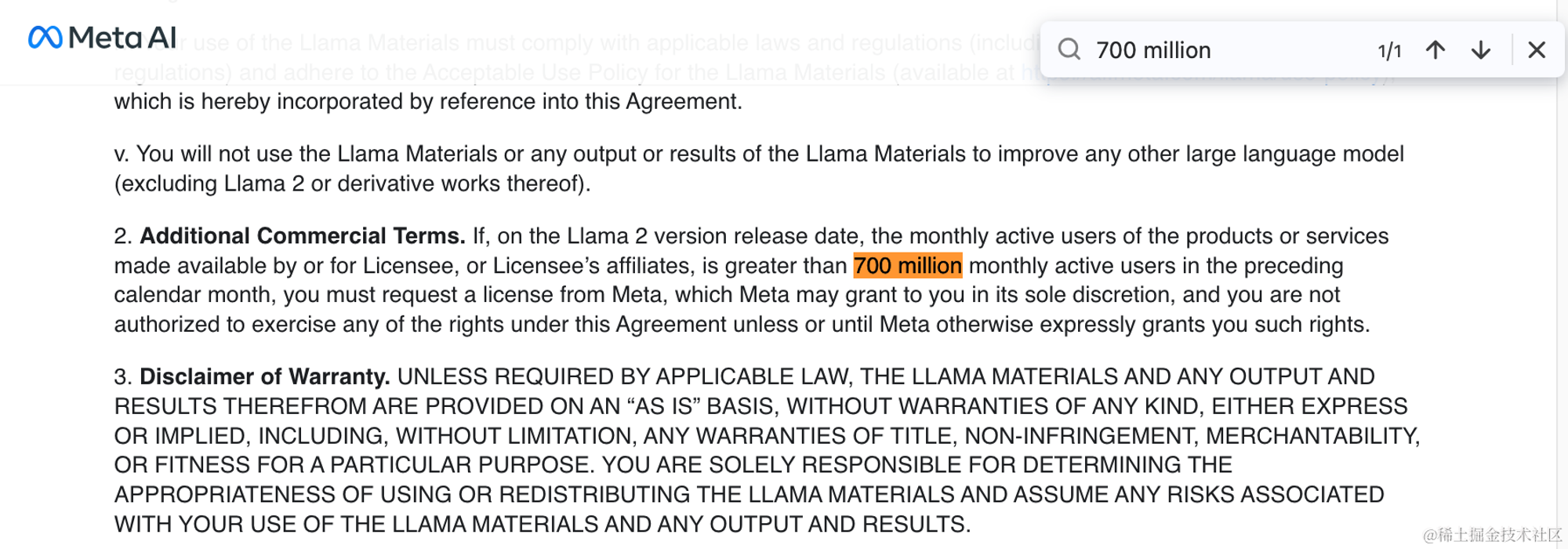 Llama 2 要求企业的月活用户数不超过 7 亿